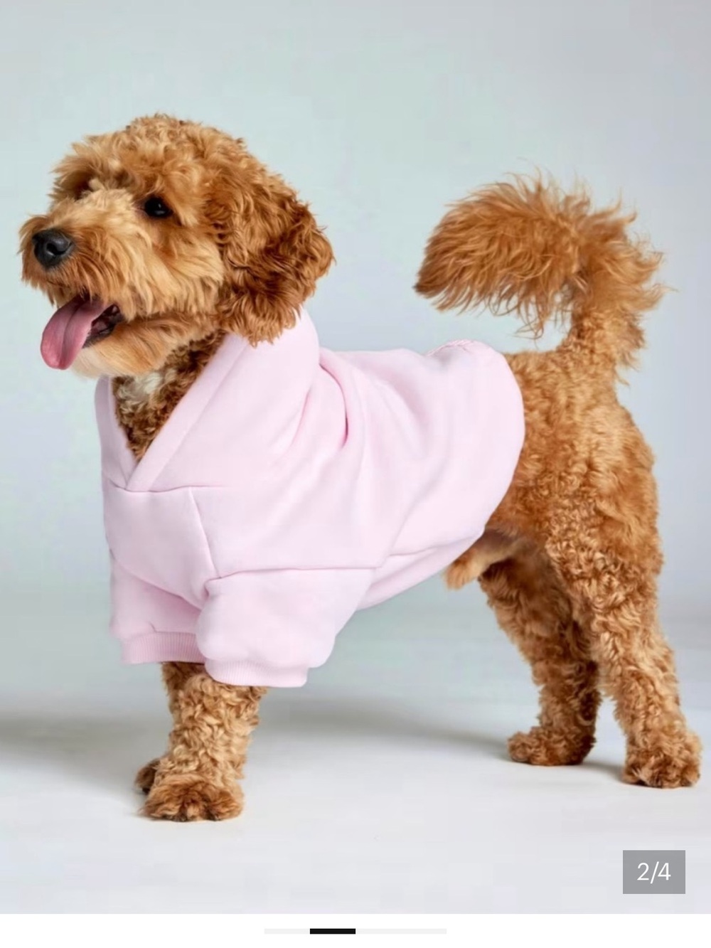 Comfrt Powder Pink Hoodie Warm Fleece Cotton Blend Minimalist Paw - Large
